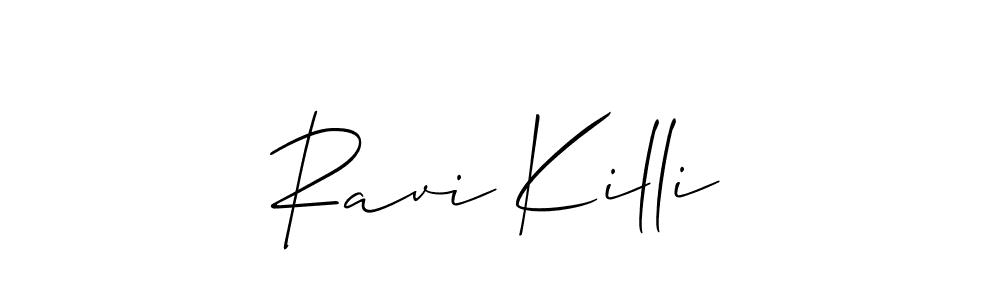 Design your own signature with our free online signature maker. With this signature software, you can create a handwritten (Allison_Script) signature for name Ravi Killi. Ravi Killi signature style 2 images and pictures png