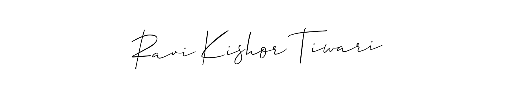 Allison_Script is a professional signature style that is perfect for those who want to add a touch of class to their signature. It is also a great choice for those who want to make their signature more unique. Get Ravi Kishor Tiwari name to fancy signature for free. Ravi Kishor Tiwari signature style 2 images and pictures png