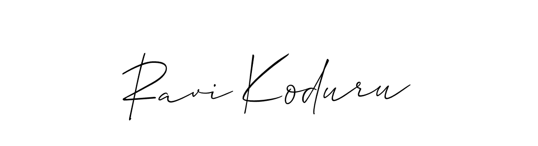 Design your own signature with our free online signature maker. With this signature software, you can create a handwritten (Allison_Script) signature for name Ravi Koduru. Ravi Koduru signature style 2 images and pictures png