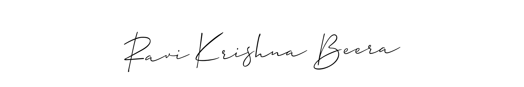 Use a signature maker to create a handwritten signature online. With this signature software, you can design (Allison_Script) your own signature for name Ravi Krishna Beera. Ravi Krishna Beera signature style 2 images and pictures png