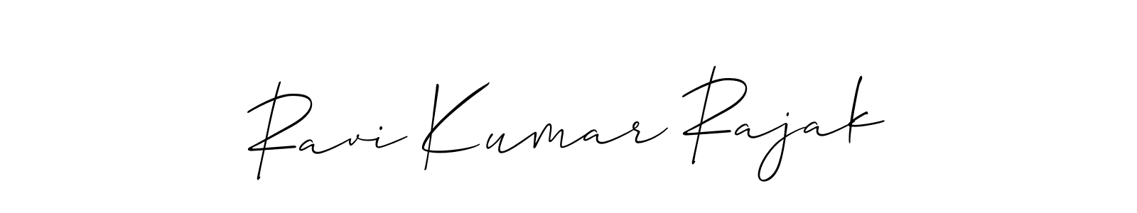 if you are searching for the best signature style for your name Ravi Kumar Rajak. so please give up your signature search. here we have designed multiple signature styles  using Allison_Script. Ravi Kumar Rajak signature style 2 images and pictures png