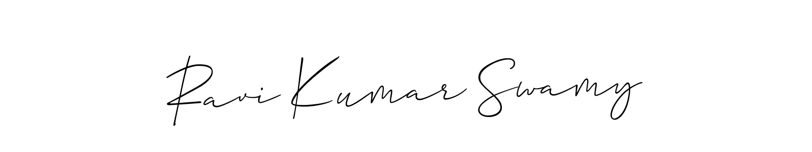Make a beautiful signature design for name Ravi Kumar Swamy. With this signature (Allison_Script) style, you can create a handwritten signature for free. Ravi Kumar Swamy signature style 2 images and pictures png