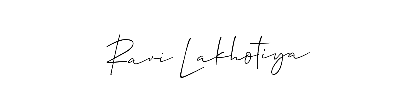 It looks lik you need a new signature style for name Ravi Lakhotiya. Design unique handwritten (Allison_Script) signature with our free signature maker in just a few clicks. Ravi Lakhotiya signature style 2 images and pictures png