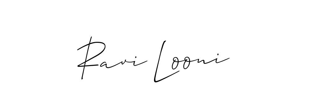 It looks lik you need a new signature style for name Ravi Looni. Design unique handwritten (Allison_Script) signature with our free signature maker in just a few clicks. Ravi Looni signature style 2 images and pictures png