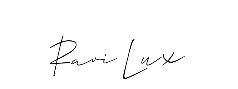 How to make Ravi Lux signature? Allison_Script is a professional autograph style. Create handwritten signature for Ravi Lux name. Ravi Lux signature style 2 images and pictures png