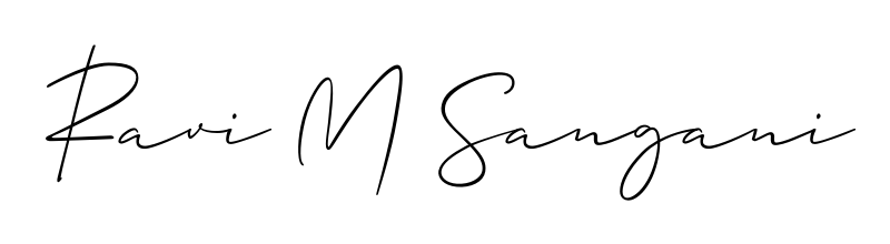 How to make Ravi M Sangani name signature. Use Allison_Script style for creating short signs online. This is the latest handwritten sign. Ravi M Sangani signature style 2 images and pictures png