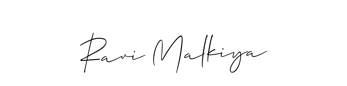 The best way (Allison_Script) to make a short signature is to pick only two or three words in your name. The name Ravi Malkiya include a total of six letters. For converting this name. Ravi Malkiya signature style 2 images and pictures png