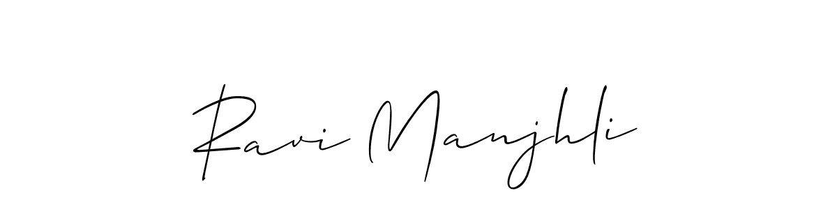 Use a signature maker to create a handwritten signature online. With this signature software, you can design (Allison_Script) your own signature for name Ravi Manjhli. Ravi Manjhli signature style 2 images and pictures png
