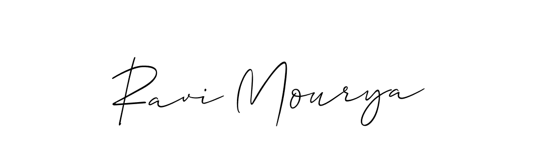 How to make Ravi Mourya name signature. Use Allison_Script style for creating short signs online. This is the latest handwritten sign. Ravi Mourya signature style 2 images and pictures png