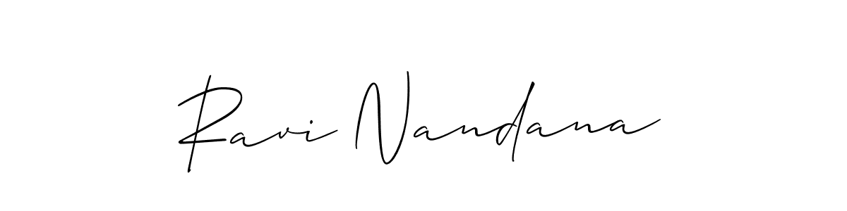 Use a signature maker to create a handwritten signature online. With this signature software, you can design (Allison_Script) your own signature for name Ravi Nandana. Ravi Nandana signature style 2 images and pictures png