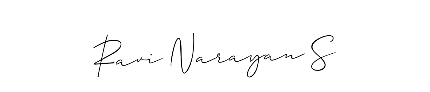 Make a short Ravi Narayan S signature style. Manage your documents anywhere anytime using Allison_Script. Create and add eSignatures, submit forms, share and send files easily. Ravi Narayan S signature style 2 images and pictures png