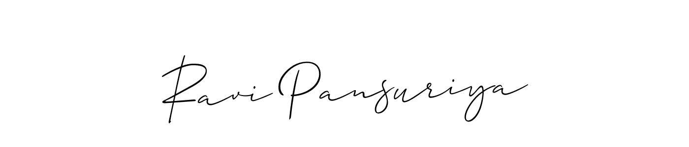 How to make Ravi Pansuriya signature? Allison_Script is a professional autograph style. Create handwritten signature for Ravi Pansuriya name. Ravi Pansuriya signature style 2 images and pictures png