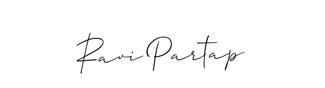 Use a signature maker to create a handwritten signature online. With this signature software, you can design (Allison_Script) your own signature for name Ravi Partap. Ravi Partap signature style 2 images and pictures png