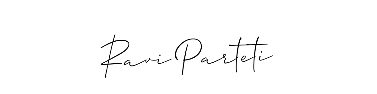 Use a signature maker to create a handwritten signature online. With this signature software, you can design (Allison_Script) your own signature for name Ravi Parteti. Ravi Parteti signature style 2 images and pictures png