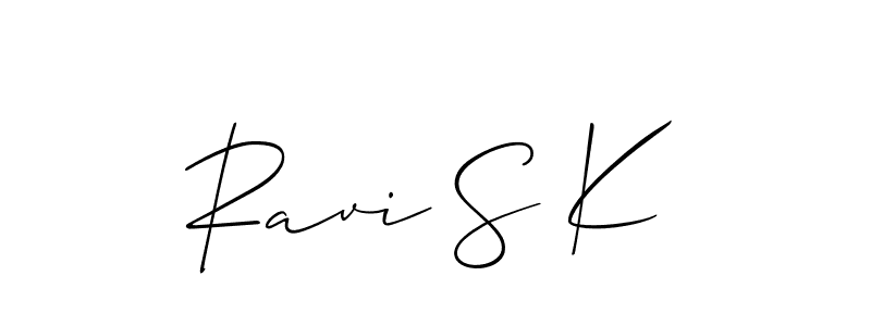 Create a beautiful signature design for name Ravi S K. With this signature (Allison_Script) fonts, you can make a handwritten signature for free. Ravi S K signature style 2 images and pictures png