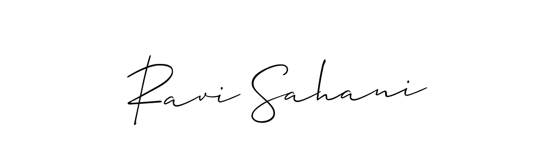 Create a beautiful signature design for name Ravi Sahani. With this signature (Allison_Script) fonts, you can make a handwritten signature for free. Ravi Sahani signature style 2 images and pictures png