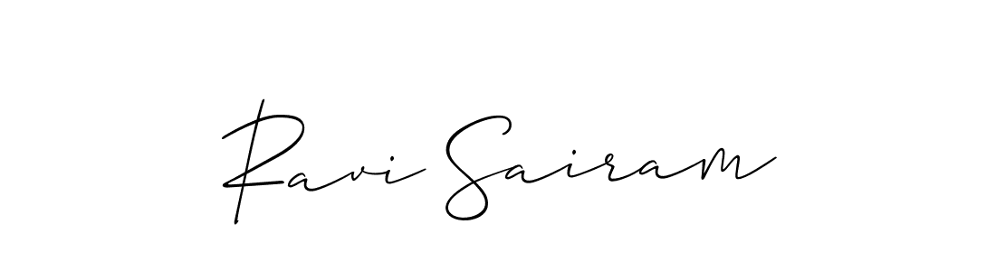 Create a beautiful signature design for name Ravi Sairam. With this signature (Allison_Script) fonts, you can make a handwritten signature for free. Ravi Sairam signature style 2 images and pictures png
