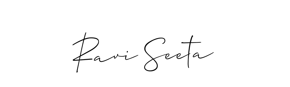 It looks lik you need a new signature style for name Ravi Seeta. Design unique handwritten (Allison_Script) signature with our free signature maker in just a few clicks. Ravi Seeta signature style 2 images and pictures png