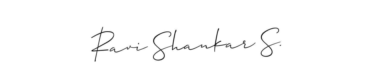 if you are searching for the best signature style for your name Ravi Shankar S.. so please give up your signature search. here we have designed multiple signature styles  using Allison_Script. Ravi Shankar S. signature style 2 images and pictures png