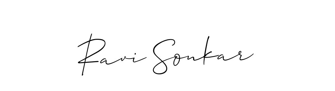 Create a beautiful signature design for name Ravi Sonkar. With this signature (Allison_Script) fonts, you can make a handwritten signature for free. Ravi Sonkar signature style 2 images and pictures png