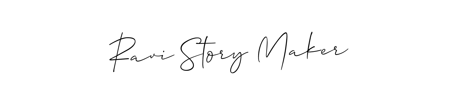 Use a signature maker to create a handwritten signature online. With this signature software, you can design (Allison_Script) your own signature for name Ravi Story Maker. Ravi Story Maker signature style 2 images and pictures png