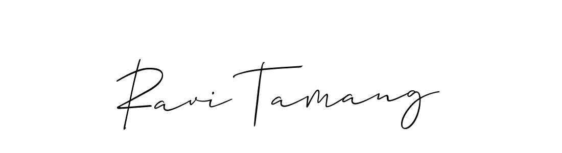 Allison_Script is a professional signature style that is perfect for those who want to add a touch of class to their signature. It is also a great choice for those who want to make their signature more unique. Get Ravi Tamang name to fancy signature for free. Ravi Tamang signature style 2 images and pictures png