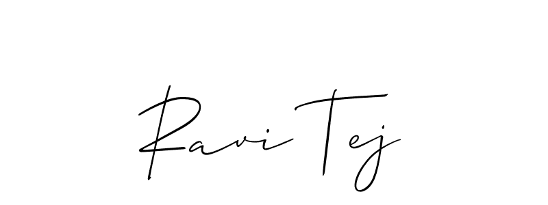 Also we have Ravi Tej name is the best signature style. Create professional handwritten signature collection using Allison_Script autograph style. Ravi Tej signature style 2 images and pictures png