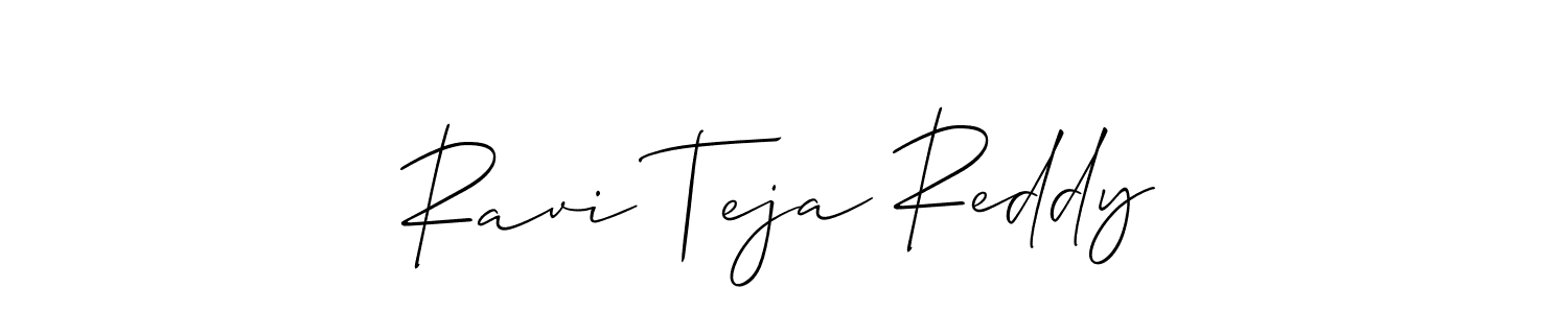 How to make Ravi Teja Reddy name signature. Use Allison_Script style for creating short signs online. This is the latest handwritten sign. Ravi Teja Reddy signature style 2 images and pictures png