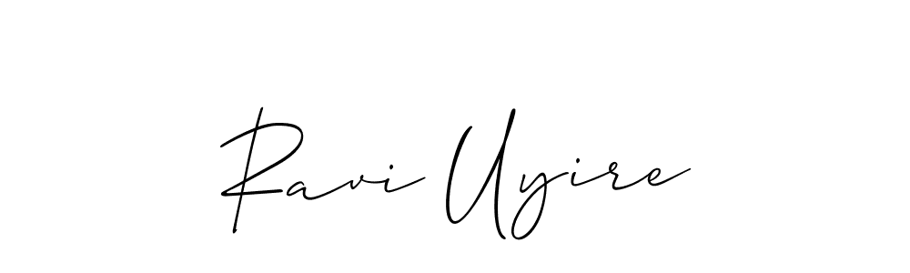 The best way (Allison_Script) to make a short signature is to pick only two or three words in your name. The name Ravi Uyire include a total of six letters. For converting this name. Ravi Uyire signature style 2 images and pictures png