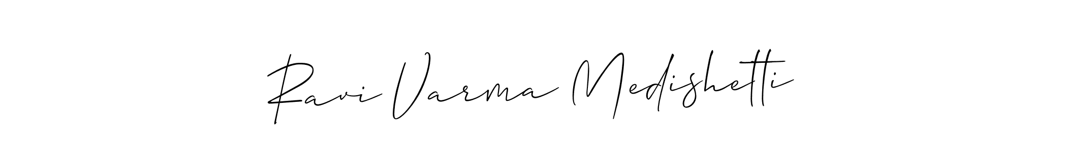 You should practise on your own different ways (Allison_Script) to write your name (Ravi Varma Medishetti) in signature. don't let someone else do it for you. Ravi Varma Medishetti signature style 2 images and pictures png