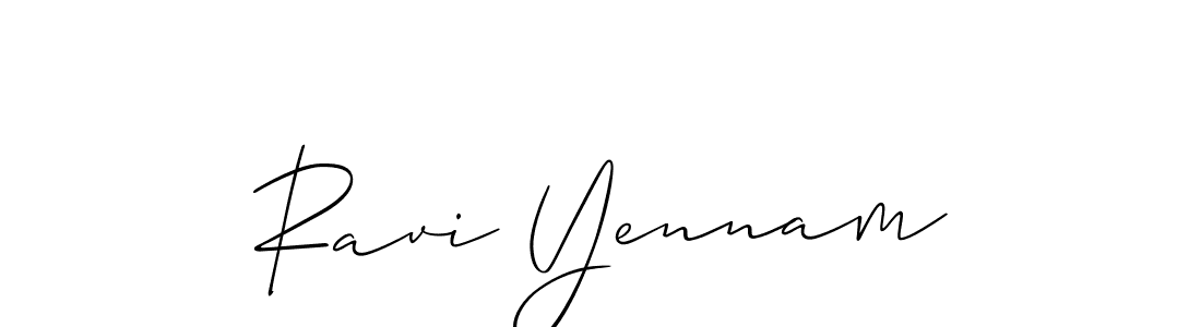 Make a beautiful signature design for name Ravi Yennam. With this signature (Allison_Script) style, you can create a handwritten signature for free. Ravi Yennam signature style 2 images and pictures png