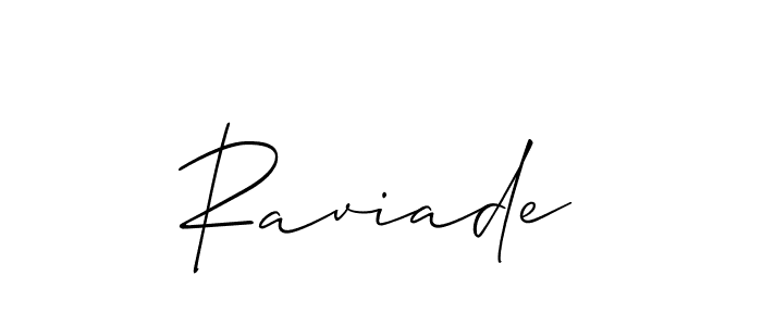Make a beautiful signature design for name Raviade. With this signature (Allison_Script) style, you can create a handwritten signature for free. Raviade signature style 2 images and pictures png