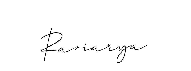 Create a beautiful signature design for name Raviarya. With this signature (Allison_Script) fonts, you can make a handwritten signature for free. Raviarya signature style 2 images and pictures png