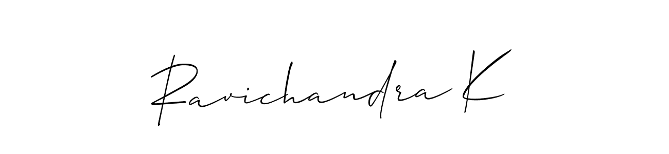 Use a signature maker to create a handwritten signature online. With this signature software, you can design (Allison_Script) your own signature for name Ravichandra K. Ravichandra K signature style 2 images and pictures png