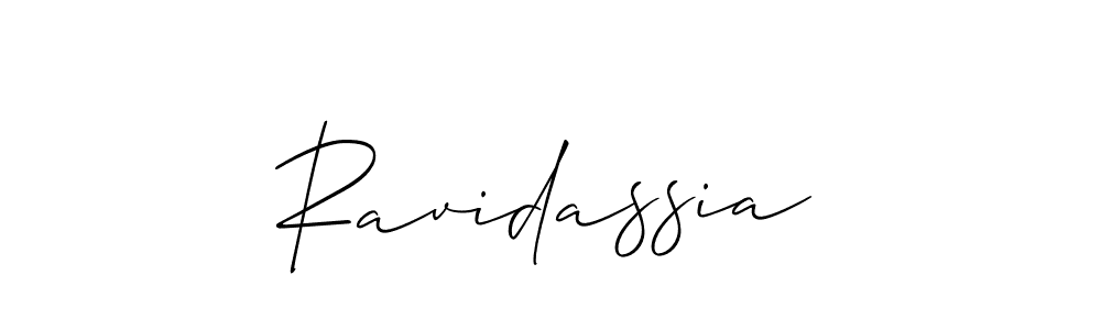 Use a signature maker to create a handwritten signature online. With this signature software, you can design (Allison_Script) your own signature for name Ravidassia. Ravidassia signature style 2 images and pictures png