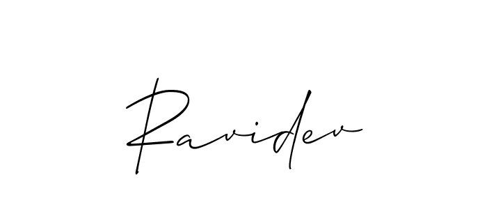 How to make Ravidev name signature. Use Allison_Script style for creating short signs online. This is the latest handwritten sign. Ravidev signature style 2 images and pictures png