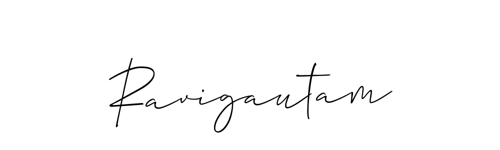 Make a beautiful signature design for name Ravigautam. With this signature (Allison_Script) style, you can create a handwritten signature for free. Ravigautam signature style 2 images and pictures png