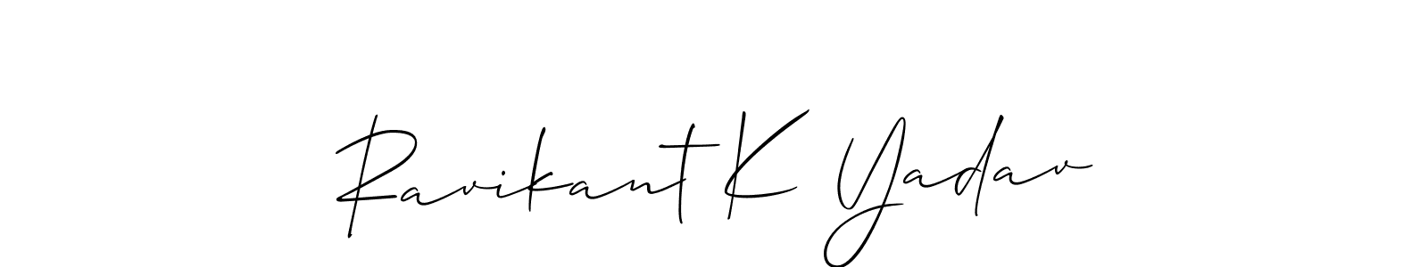 Use a signature maker to create a handwritten signature online. With this signature software, you can design (Allison_Script) your own signature for name Ravikant K Yadav. Ravikant K Yadav signature style 2 images and pictures png