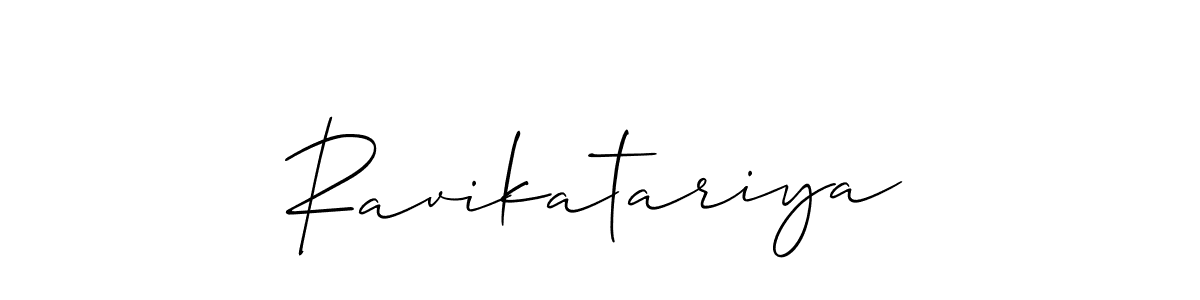 if you are searching for the best signature style for your name Ravikatariya. so please give up your signature search. here we have designed multiple signature styles  using Allison_Script. Ravikatariya signature style 2 images and pictures png