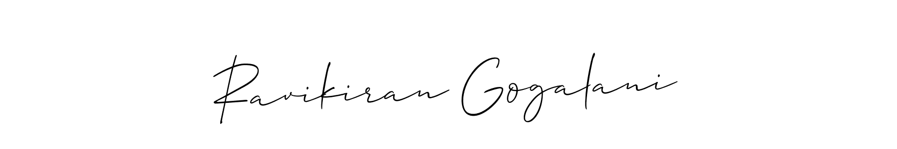 Create a beautiful signature design for name Ravikiran Gogalani. With this signature (Allison_Script) fonts, you can make a handwritten signature for free. Ravikiran Gogalani signature style 2 images and pictures png