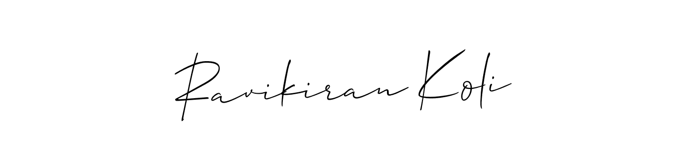 Design your own signature with our free online signature maker. With this signature software, you can create a handwritten (Allison_Script) signature for name Ravikiran Koli. Ravikiran Koli signature style 2 images and pictures png