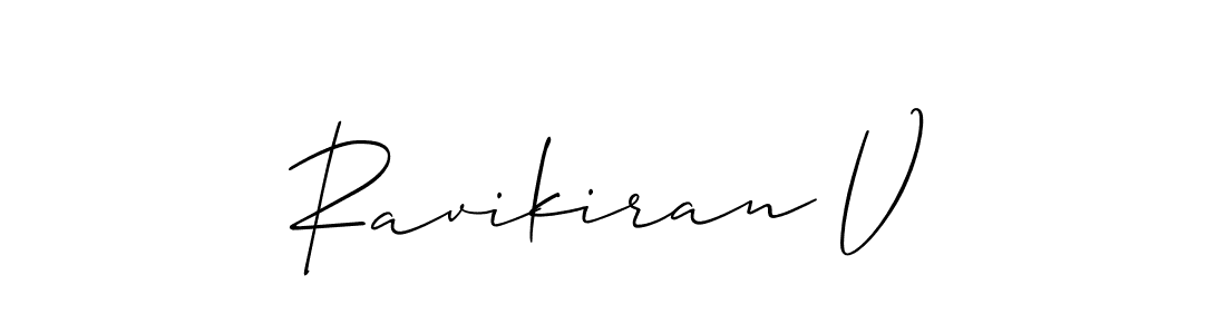 How to Draw Ravikiran V signature style? Allison_Script is a latest design signature styles for name Ravikiran V. Ravikiran V signature style 2 images and pictures png