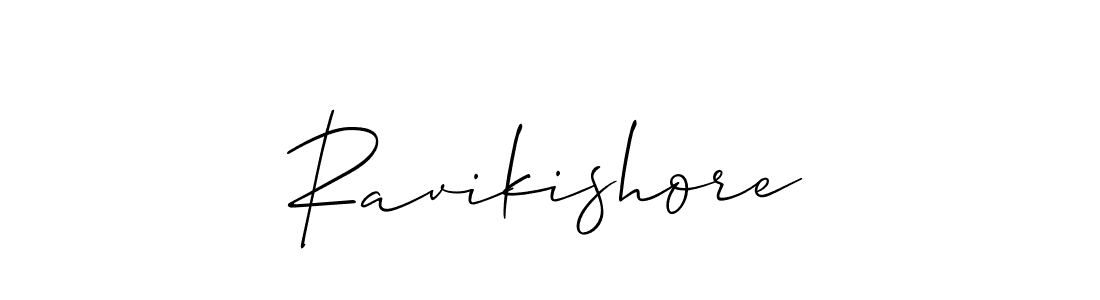 How to Draw Ravikishore signature style? Allison_Script is a latest design signature styles for name Ravikishore. Ravikishore signature style 2 images and pictures png