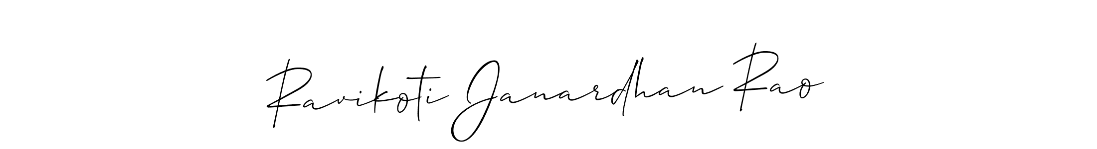 Create a beautiful signature design for name Ravikoti Janardhan Rao. With this signature (Allison_Script) fonts, you can make a handwritten signature for free. Ravikoti Janardhan Rao signature style 2 images and pictures png