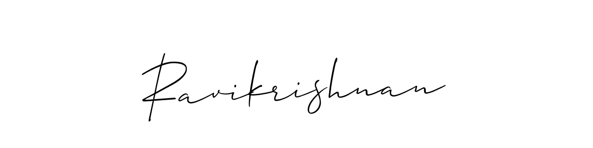 Make a beautiful signature design for name Ravikrishnan. With this signature (Allison_Script) style, you can create a handwritten signature for free. Ravikrishnan signature style 2 images and pictures png