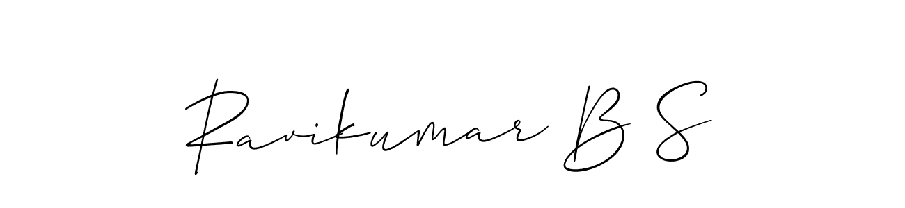 Create a beautiful signature design for name Ravikumar B S. With this signature (Allison_Script) fonts, you can make a handwritten signature for free. Ravikumar B S signature style 2 images and pictures png