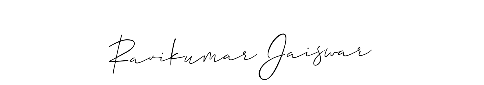 Create a beautiful signature design for name Ravikumar Jaiswar. With this signature (Allison_Script) fonts, you can make a handwritten signature for free. Ravikumar Jaiswar signature style 2 images and pictures png