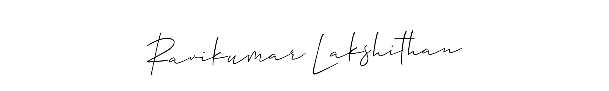 How to Draw Ravikumar Lakshithan signature style? Allison_Script is a latest design signature styles for name Ravikumar Lakshithan. Ravikumar Lakshithan signature style 2 images and pictures png
