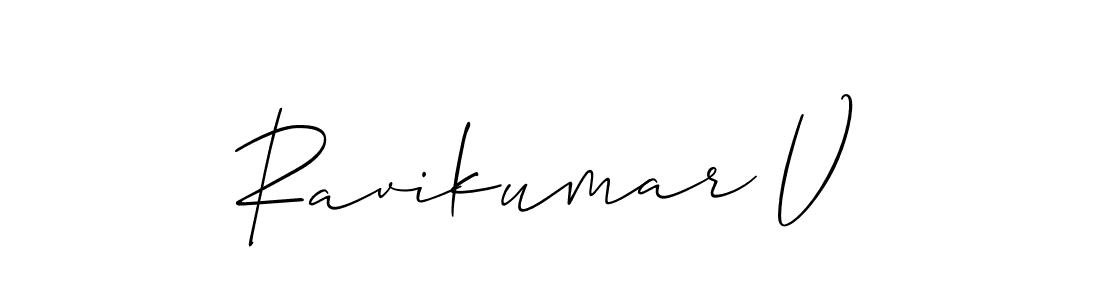Ravikumar V stylish signature style. Best Handwritten Sign (Allison_Script) for my name. Handwritten Signature Collection Ideas for my name Ravikumar V. Ravikumar V signature style 2 images and pictures png