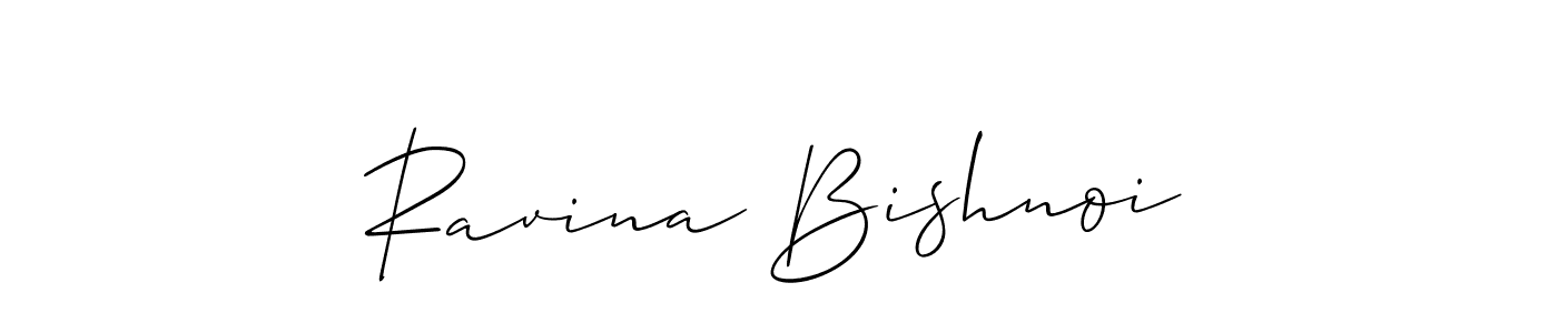 Also we have Ravina Bishnoi name is the best signature style. Create professional handwritten signature collection using Allison_Script autograph style. Ravina Bishnoi signature style 2 images and pictures png